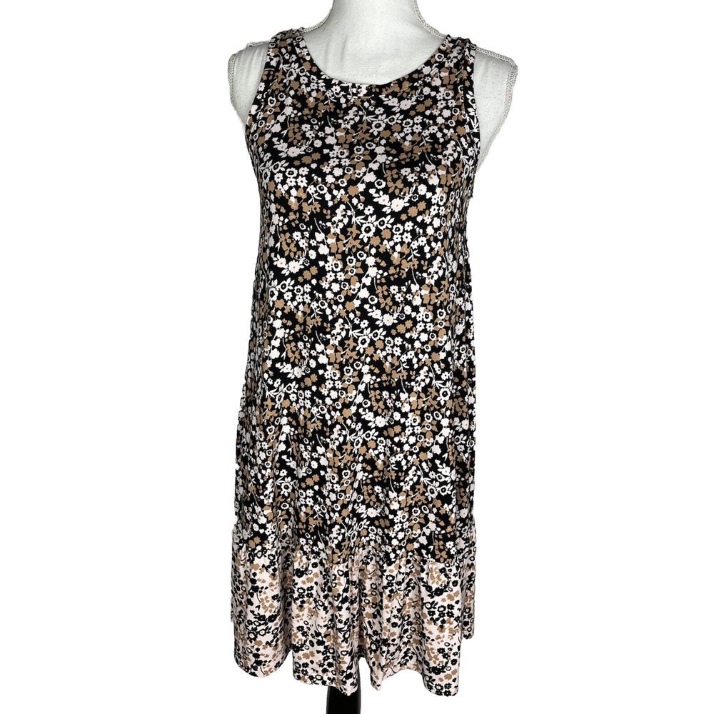 Loft Outlet Size‎ SP Knit Tank Swing Dress Black Tan New